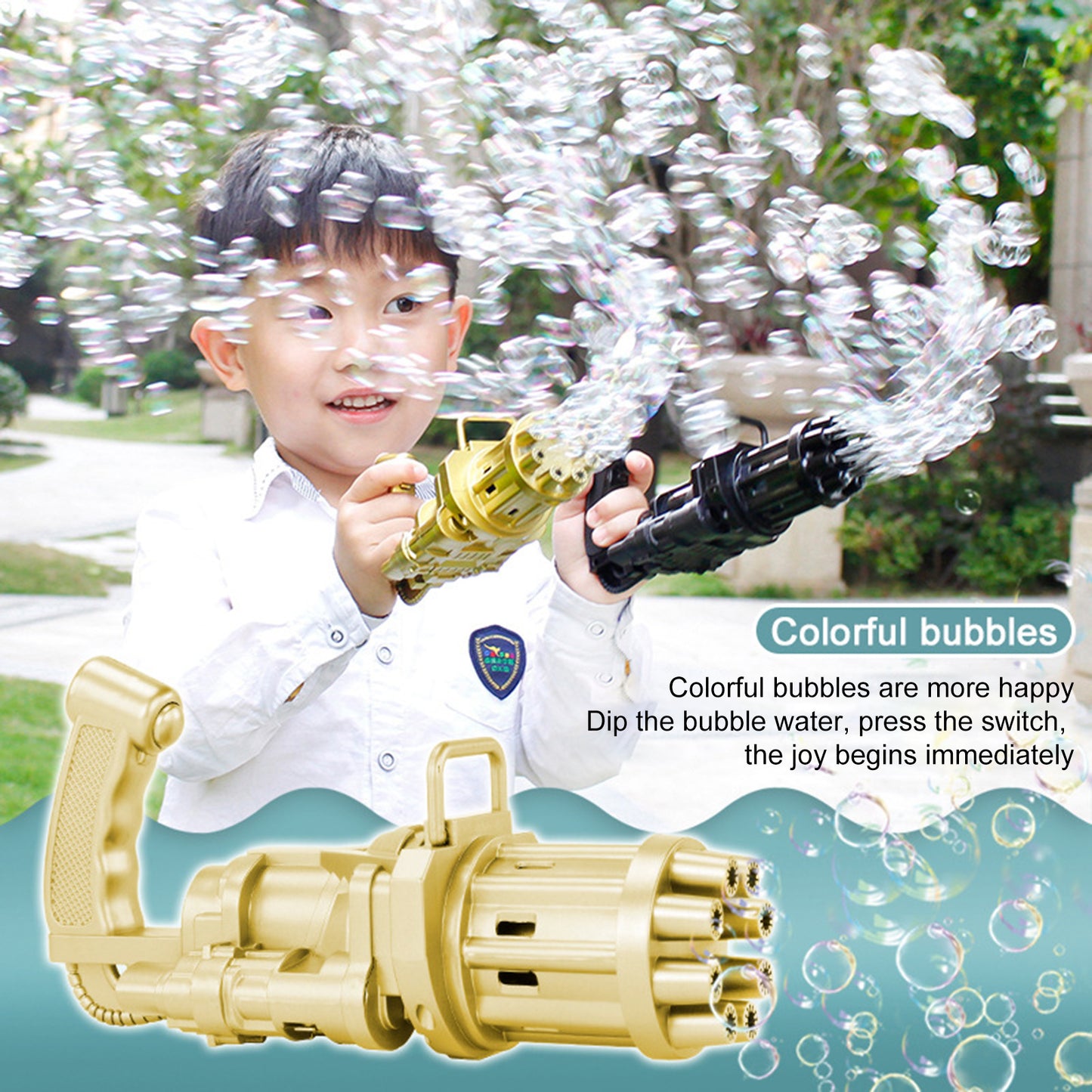Kids Bubble Gum Machine Gun Toy – Colorful Automatic Bubble Blaster for Endless Fun