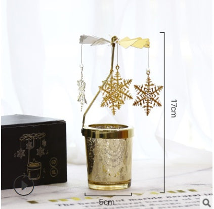 Ins European Style Walking Light Rotating Candle Holder