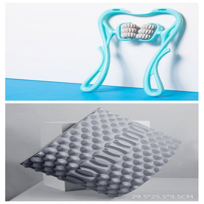 6-Wheel Manual Neck Massager – Multifunctional Roller for Pain Relief & Relaxation