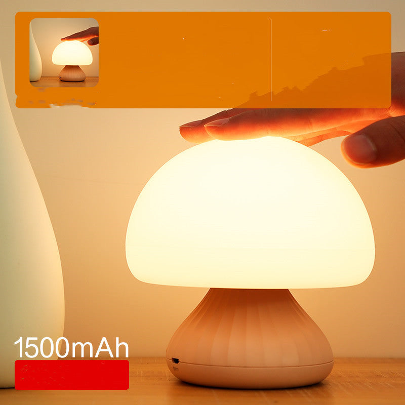 Bedside Bedroom With Sleeping Mushroom Night Light