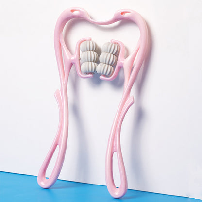 6-Wheel Manual Neck Massager – Multifunctional Roller for Pain Relief & Relaxation