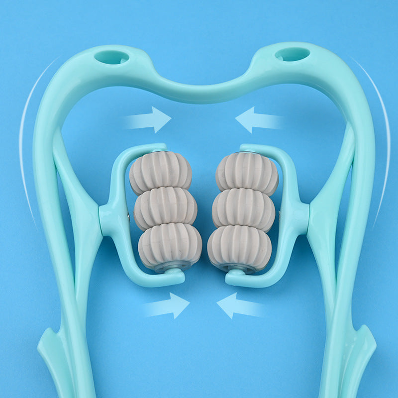 6-Wheel Manual Neck Massager – Multifunctional Roller for Pain Relief & Relaxation